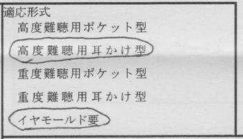 障がい者手帳 補聴器